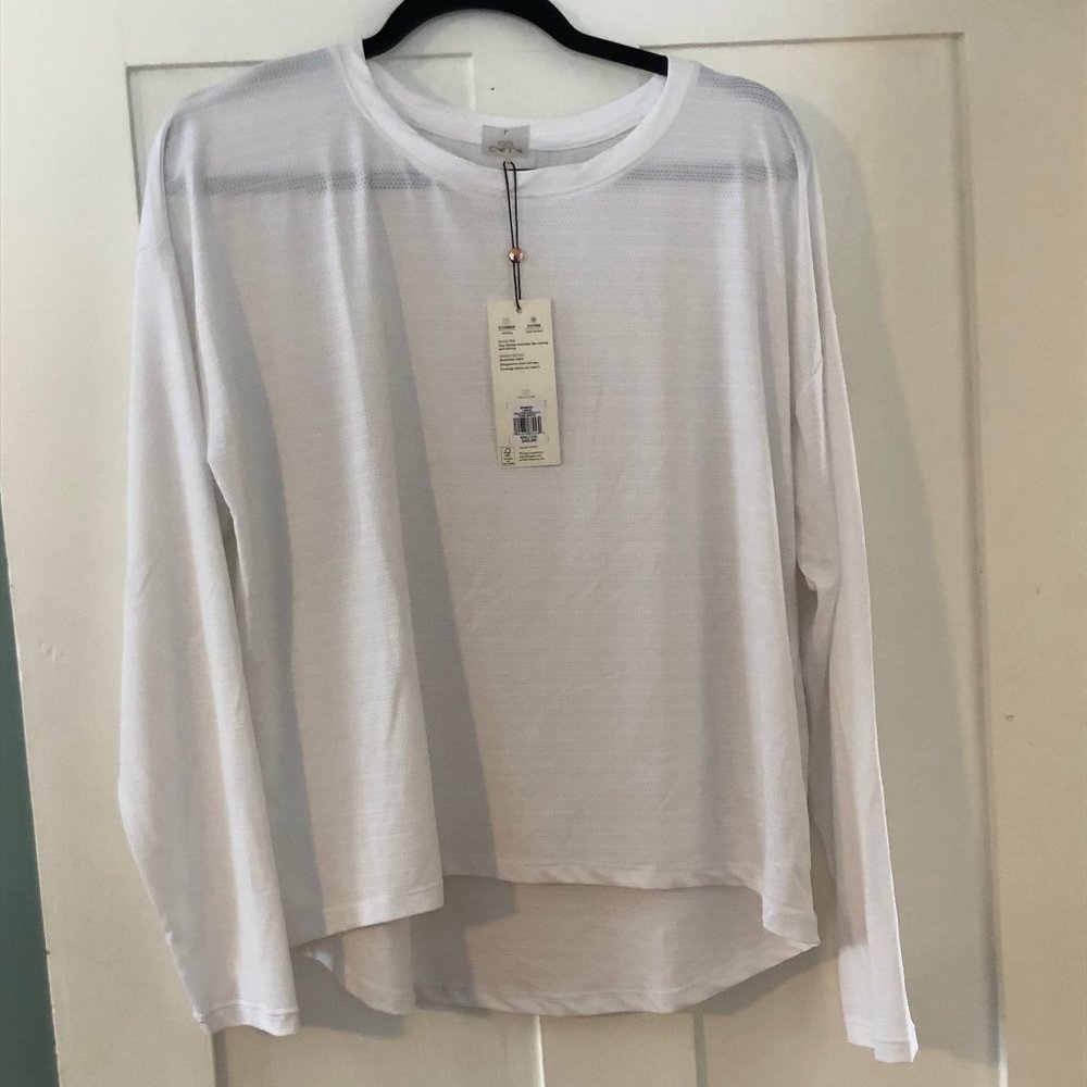 NWT Calia Pointelle Long Sleeve - Pure White - Picture 2 of 4